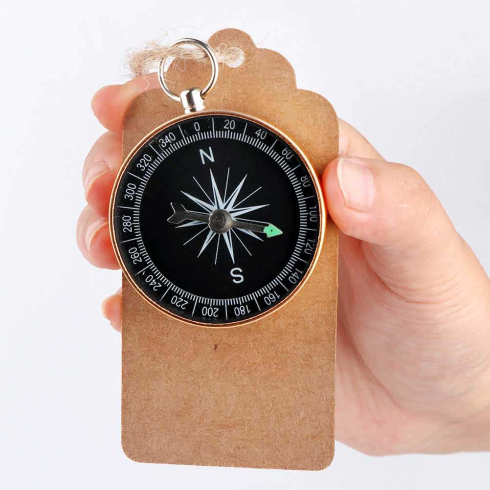 Compass Keychain Mini - 6Pcs Stylish Metal Compass Pendant Mini