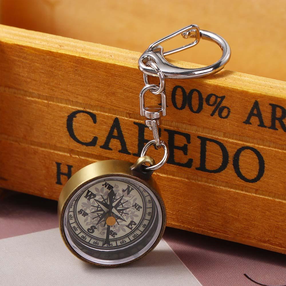 Gold Color Navigation Tools Po - đánh giá và giá Compass Keychain Mini