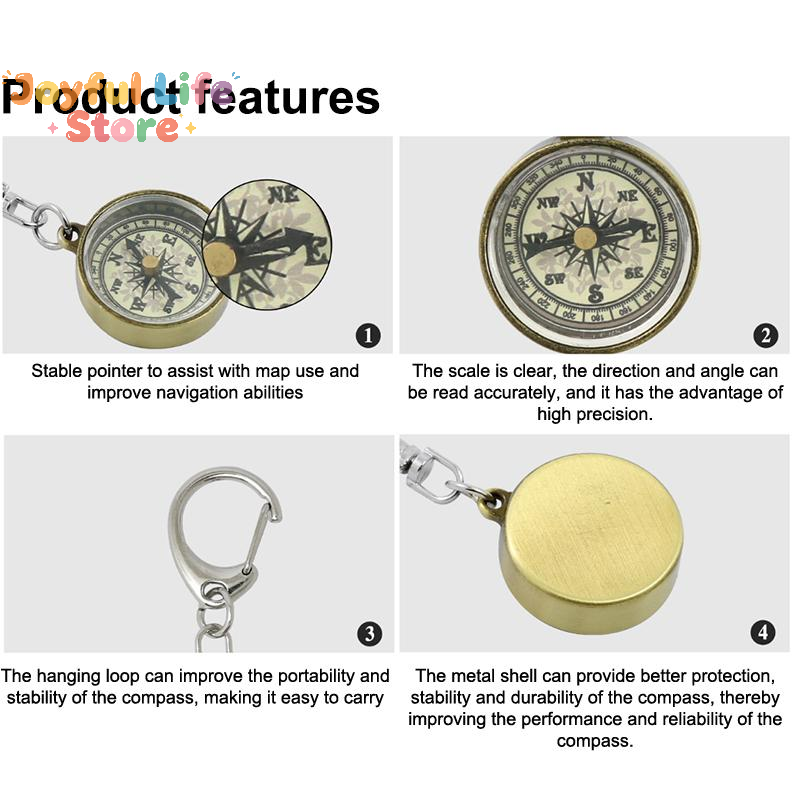 Hot Sale Climbing Equipment Ke - đánh giá và giá Compass Keychain Mini