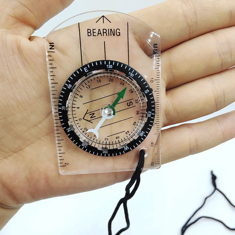 1pc new outdoor mini acrylic t - đánh giá và giá Compass Keychain Mini